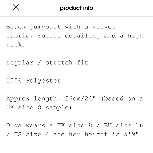 Black Velvet High Neck Ruffle Leg Jumpsuit - Picture 6 of 7